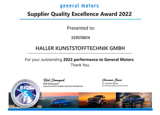 GM Supplier Quality Excellence Award 2022