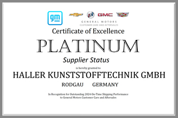 GM Supplier Quality Excellence Platinum 2024