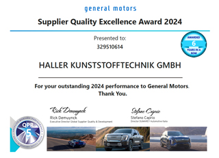 GM Supplier Quality Excellence Award 2024
