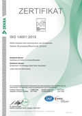 Zertifikat  ISO 14001:2015